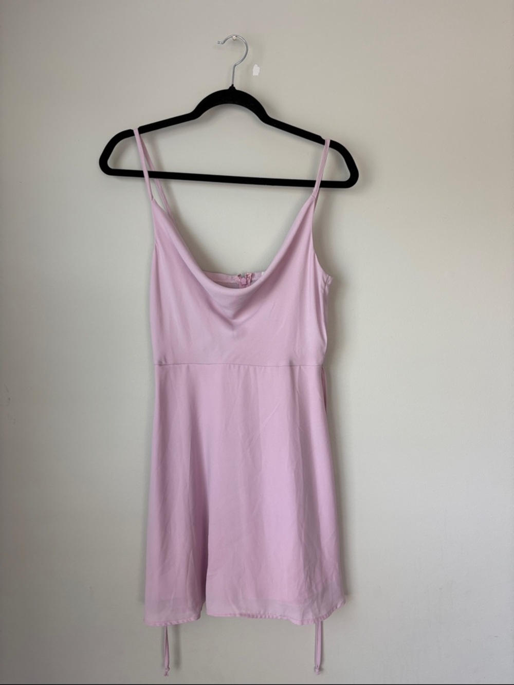 Light Pink Mini Dress with Cowl Neck